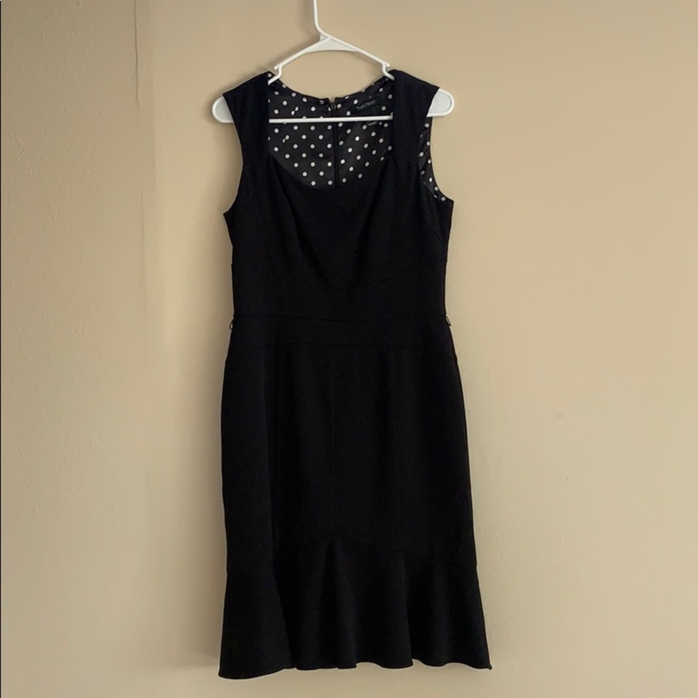 WHBM Fitted Black Dress (Polka Dots Inside)